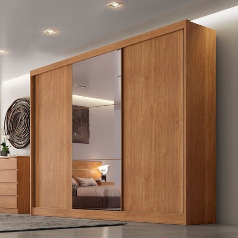 Guarda Roupa Turim 3 Portas 6 Gavetas Com Espelho Clic Móveis