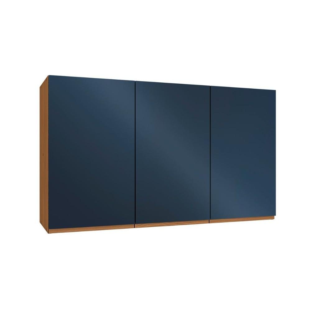 Armário Aéreo P/ Cozinha Ciela R646 C/ 3 Portas 120cm Canela/azul Profundo - Kappesberg