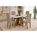 Ver imagem 1 de Mesa Sala Celeste+4 Cadeiras Nara Bege DJ Móveis