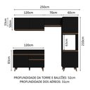 Ver imagem 4 de Armário de Cozinha Completa 250cm Preto Reims Madesa 06