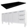 Balcão Cozinha Aço 200 Vênus 3 Gavetas Com Tampo Cozimax Branco - 2