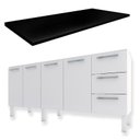 Ver imagem 2 de Balcão Cozinha Aço 200 Vênus 3 Gavetas Com Tampo Cozimax Branco