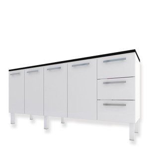 Balcão Cozinha Aço 200 Vênus 3 Gavetas Com Tampo Cozimax Branco