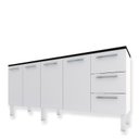 Ver imagem 1 de Balcão Cozinha Aço 200 Vênus 3 Gavetas Com Tampo Cozimax Branco