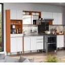 Ver imagem 2 de Cozinha Modulada Clara 330cm Sem Tampo/ Cuba - Cinamomo/Branco Aramóveis