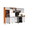 Ver imagem 1 de Cozinha Modulada Clara 330cm Sem Tampo/ Cuba - Cinamomo/Branco Aramóveis
