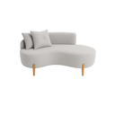 Ver imagem 1 de Sofá Orgânico 2 Lugares Com 2 Almofadas Curvo Sala Recepção Veludo - Montanaris Decor