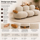Ver imagem 6 de Sofá Leaf 250 cm 3 Lugares Orgânico Luxo Sala de Estar:Bouclê Bege