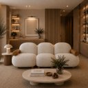 Ver imagem 3 de Sofá Leaf 250 cm 3 Lugares Orgânico Luxo Sala de Estar:Bouclê Bege