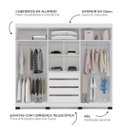 Ver imagem 3 de Roupeiro Casal Valência 6 Portas com Espelho 242x214cm Branco/Cinza 240852