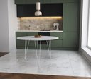 Ver imagem 1 de Mesa de Jantar Redonda 110cm Branco Clips 3 Pés Ferro Branco
