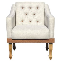 Kit 02 Poltronas Decorativa Grécia no Linho - Dritex Decor:linho Bege - 3