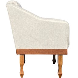 Kit 02 Poltronas Decorativa Grécia no Linho - Dritex Decor:linho Bege - 7