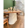 Mesa de Jantar Cone Zoe 140x90cm Base Laca Branca Tampo Freijó - 2