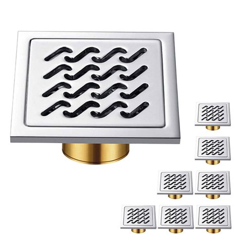 Ralo 10x10 Inox Anti Odor Kit 7 Uni Banheiro Higienico Lavabo Anti Inseto Varanda Lavanderia Resiste