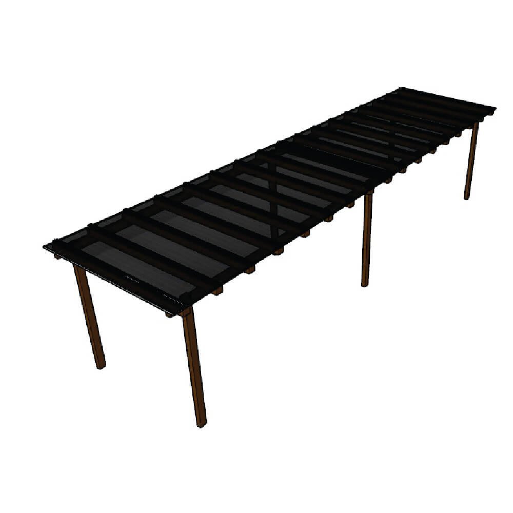 Cobertura Policarbonato Alveolar 8,00m x 1,50m - Fume 4mm - 1
