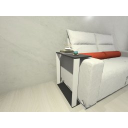 Mesinha Lateral para Sofá, Mesa Apoio, Mesa Auxiliar Sofá, Mesinha de Sofá Branco e Preto - 3