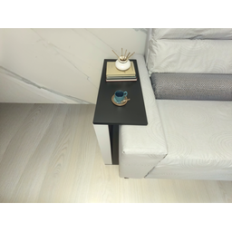 Mesinha Lateral para Sofá, Mesa Apoio, Mesa Auxiliar Sofá, Mesinha de Sofá Branco e Preto - 2