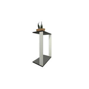 Mesinha Lateral para Sofá, Mesa Apoio, Mesa Auxiliar Sofá, Mesinha de Sofá Branco e Preto