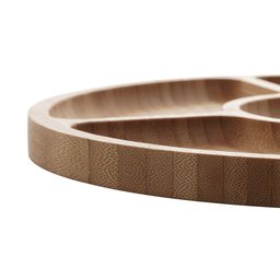 Petisqueira de Bambu com 5 Divisórias 30cm Redonda - 4