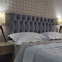 Ver imagem 1 de Cabeceira Cama Casal Capitonê 1896 Suede Cinza 60 Rbl