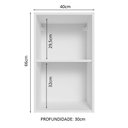 Ver imagem 2 de Armário Aéreo 40 cm com 2 Nichos Abertos para Cozinha Madesa Lux, Glamy, Agata, Stella Branco