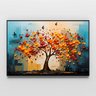 Quadro Decorativo Árvore com Pássaros Folhas e Flores Coloridas Sala Quarto Casa Escritório - 6