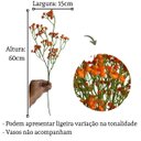 Ver imagem 2 de Kit 4 Hastes Mosquitinho Artificial Laranja para Arranjos e Buquês