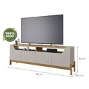 Ver imagem 5 de Bancada para Sala 4 Portas 100% MDF Moema Off White/Nature - Permobili