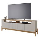 Ver imagem 3 de Bancada para Sala 4 Portas 100% MDF Moema Off White/Nature - Permobili