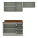 Ver imagem 5 de Cozinha Koya 3 Peças 200x214cm Armários Aéreos Balcão com Tampo e Rodapé Verde 250045