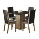 Ver imagem 2 de Conjunto Sala de Jantar Moscou Plus Madesa Mesa Tampo de Vidro com 4 Cadeiras Rustic/Preto Cor:Rusti