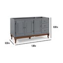 Ver imagem 3 de Balcão para Pia 3 Portas 3 Gavetas Hanover Pés Luis Xv 160 cm - Cinza Escuro - Imbuia Glazer