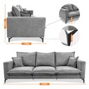 Ver imagem 3 de Sofá 3 Lugares Modular Boma 2,40m Boucle Cinza Claro Sofá Inbox