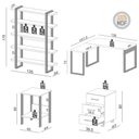 Ver imagem 3 de Conjunto para Escritório Industrial 4 Peças 3 Gavetas 100% MDF Freijó com Preto Fosco