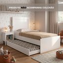 Ver imagem 2 de Bicama Bibox Luara Solteiro com Auxiliar para Dormitório e Quarto Casa Apartamento - Branco