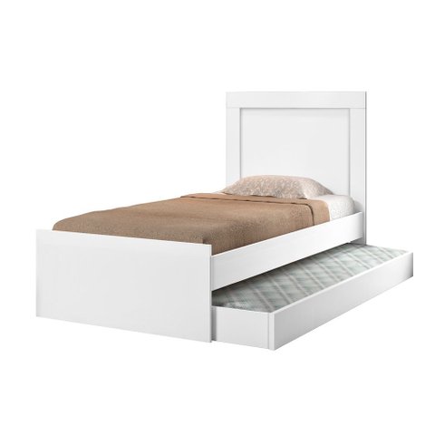 Bicama Bibox Luara Solteiro com Auxiliar para Dormitório e Quarto Casa Apartamento - Branco