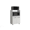 Ver imagem 2 de Amário Multiuso Tais 60cm 2 Portas 1 Nicho para Microondas - Branco Móblis