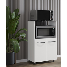 Amário Multiuso Tais 60cm 2 Portas 1 Nicho para Microondas - Branco Móblis - 1