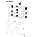Ver imagem 4 de Cômoda Infantil 125cm 2 Portas com Vidro e 4 Gavetas Amora Multimóveis Mp4511 Branco