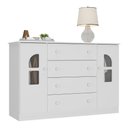Ver imagem 2 de Cômoda Infantil 125cm 2 Portas com Vidro e 4 Gavetas Amora Multimóveis Mp4511 Branco