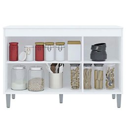 Balcão de Cozinha Manu 120cm Branco com Tampo Mdp Ajl Móveis - 2