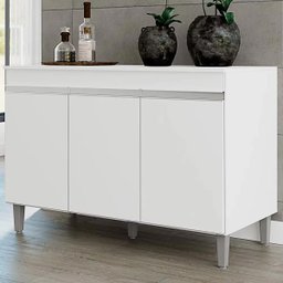 Balcão de Cozinha Manu 120cm Branco com Tampo Mdp Ajl Móveis - 3