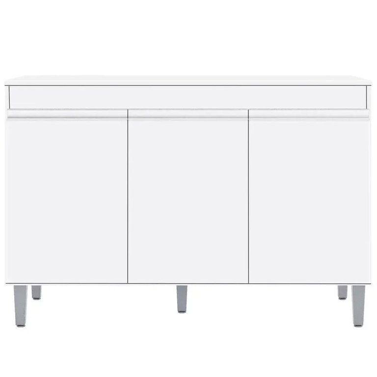 Balcão de Cozinha Manu 120cm Branco com Tampo Mdp Ajl Móveis