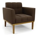 Ver imagem 6 de Conjunto 2 Poltronas e 1 Namoradeira Decorativa Karen Pés Fixo em Madeira Castanho Suede Marrom 19 -