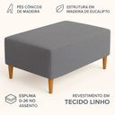 Ver imagem 4 de Kit 2 Puffs Bela Manu Madri Pés Palito e Linho Cinza Escuro