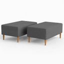 Ver imagem 1 de Kit 2 Puffs Bela Manu Madri Pés Palito e Linho Cinza Escuro