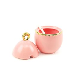Conjunto de 3 Peças de Porcelana para Chá Egg Rosa Matt - 5