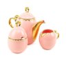 Conjunto de 3 Peças de Porcelana para Chá Egg Rosa Matt - 1