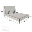 Ver imagem 2 de Cama Box Queen com Cabeceira Estofada Tecido Veludo Linho Aluminio Casa Lar Shop
